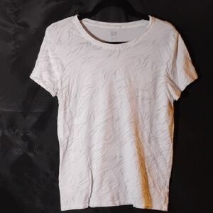 GAP Gray and White Short Sleeve Tee